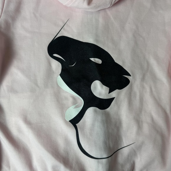Riflessi Hoodie Womens Large Pale Pink Pretty Girl Savage‎ Full Zip Panther Logo - Picture 7 of 9